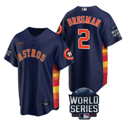 Men's Houston Astros #2 Alex Bregman 2021 Navy World Series Cool Base Stitched Baseball Jersey Men's Houston Astros #2 Alex Bregman 2021 Navy World Series Cool Base Stitched Baseball Jersey